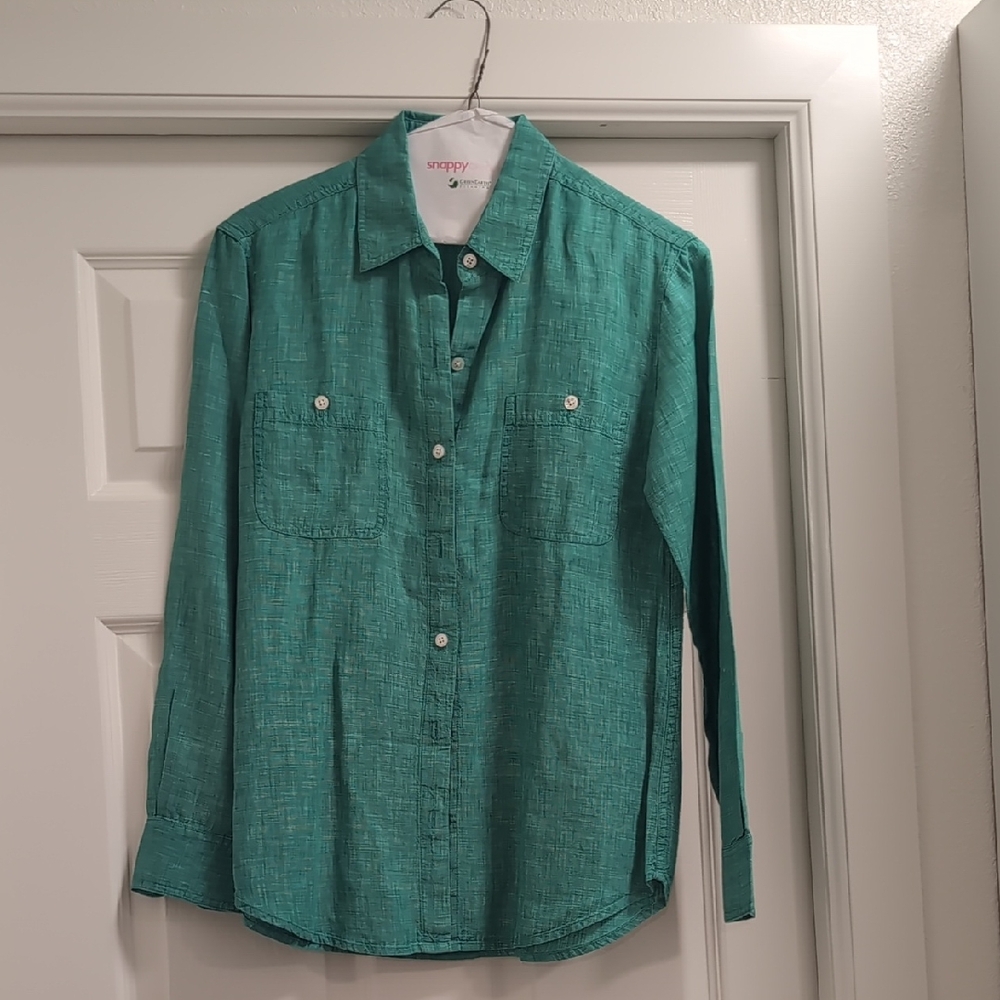 Tommy Bahama Women's Teal Button Down Shirt